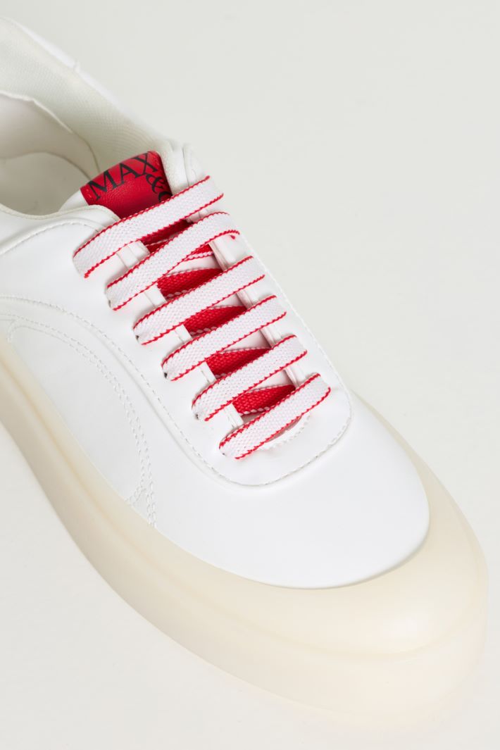 Chunky-sole trainers - WHITE RED - Intrend - 4