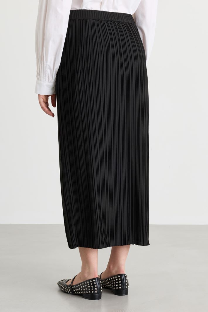 Pleated jersey skirt - BLACK - Intrend - 4