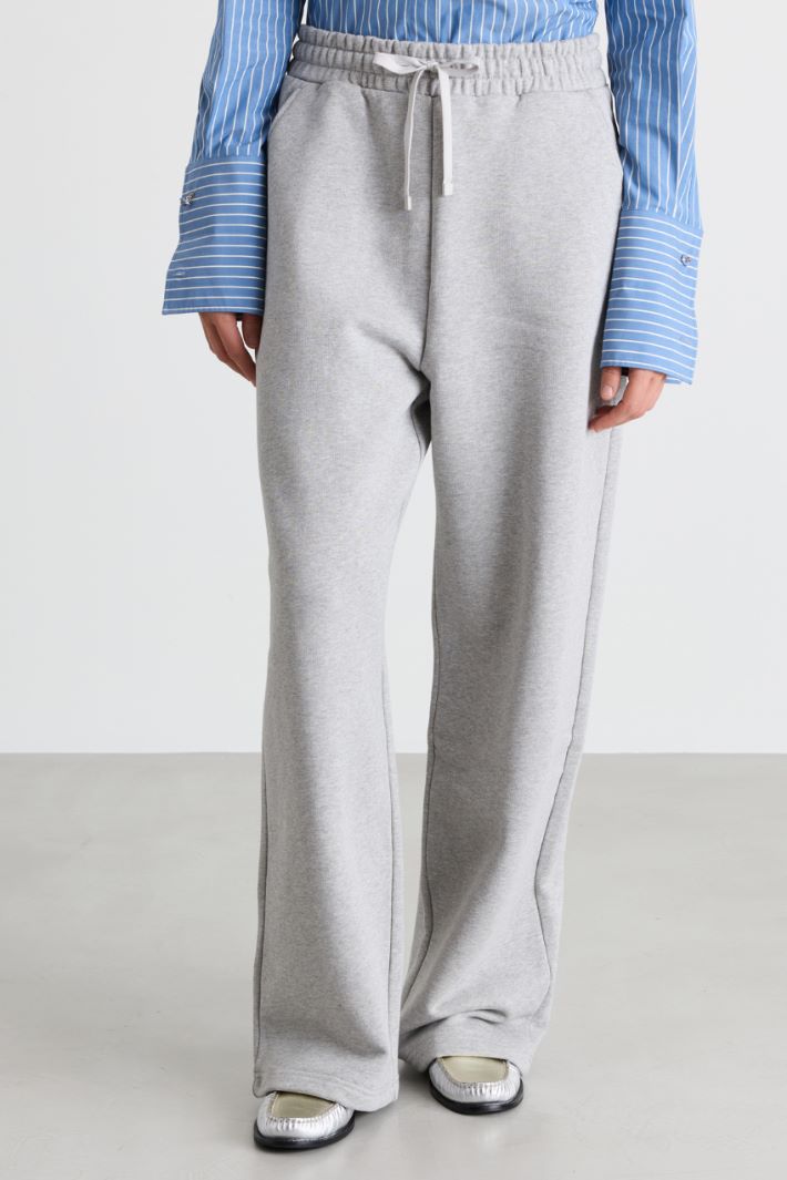 Stretch-cotton joggers - GREY - Intrend - 2