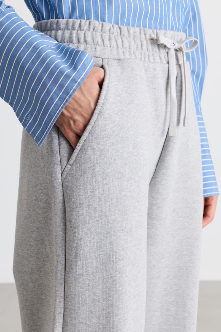 Stretch-cotton joggers - GREY - Intrend - 3