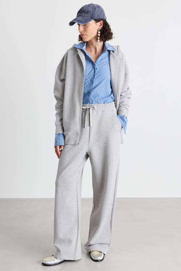 Stretch-cotton joggers - GREY - Intrend