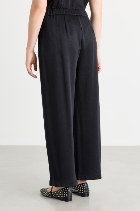 Pantalone in doppio di jersey lucido
