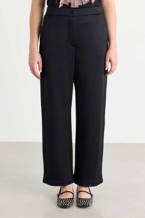 Pantalone in doppio di jersey lucido