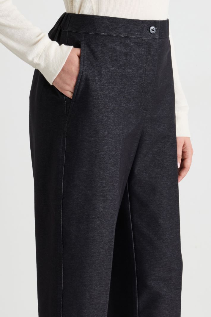 Denim-effect jersey trousers - BLACK - Intrend - 3