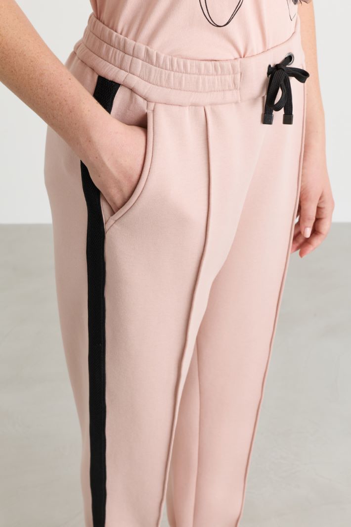 Mesh Insert Joggers - PINK - Intrend - 3