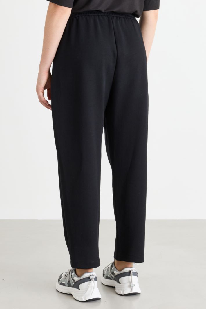 Double jersey joggers - BLACK - Intrend - 4