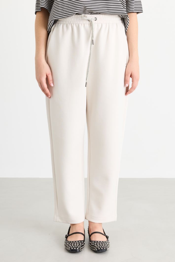 Double jersey joggers - WHITE - Intrend - 2