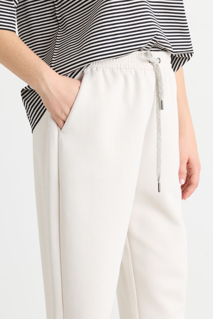 Double jersey joggers - WHITE - Intrend - 3