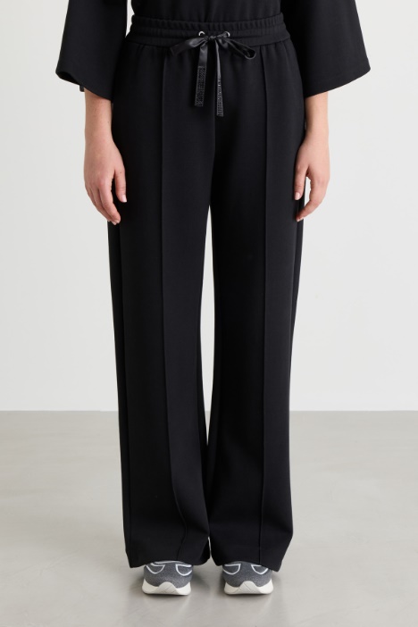 Pantaloni in jersey con strass