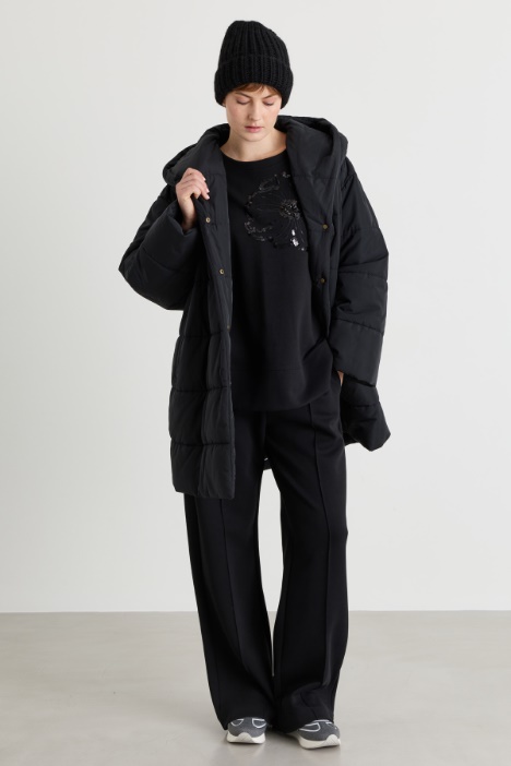 Rhinestone-detail jersey trousers - Intrend