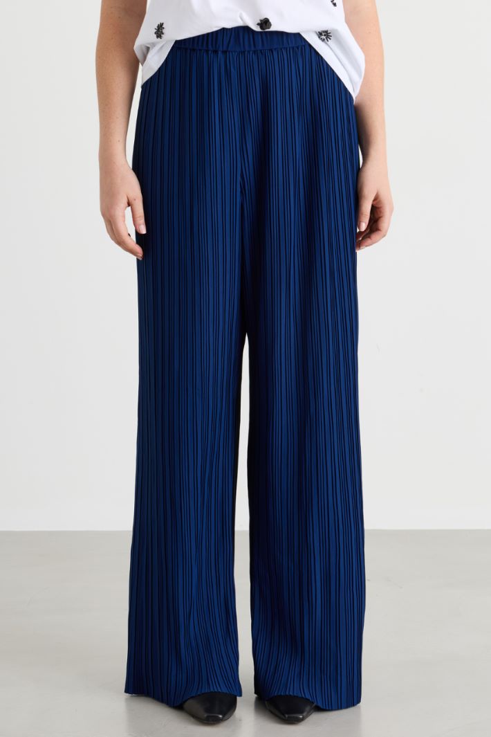 Plisseehose aus Jersey - BLAU - Intrend - 2