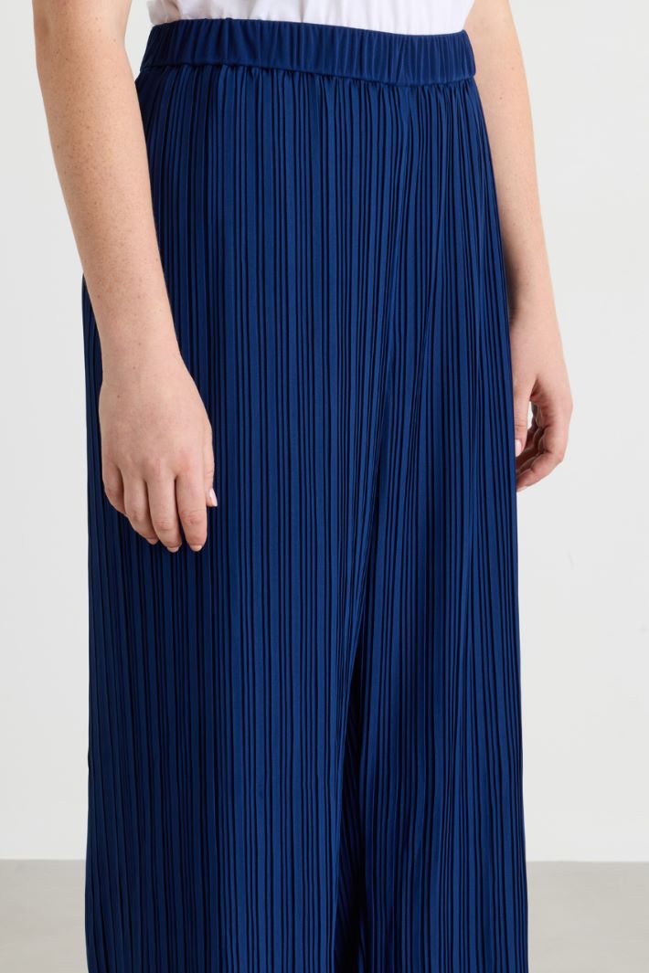 Plisseehose aus Jersey - BLAU - Intrend - 3