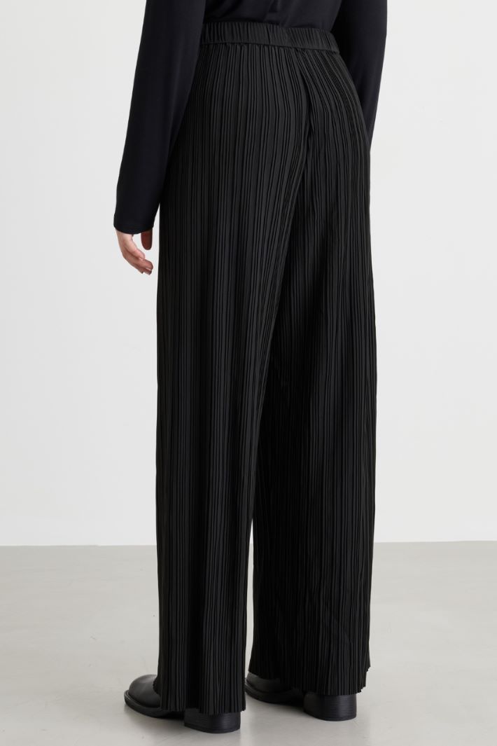Plisseehose aus Jersey - SCHWARZ - Intrend - 4