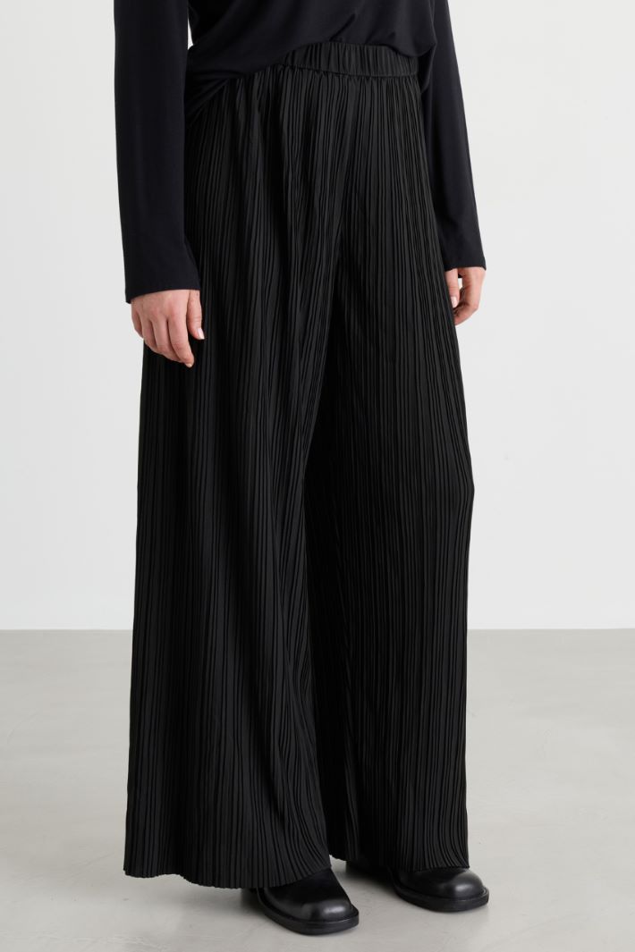 Plisseehose aus Jersey - SCHWARZ - Intrend - 2