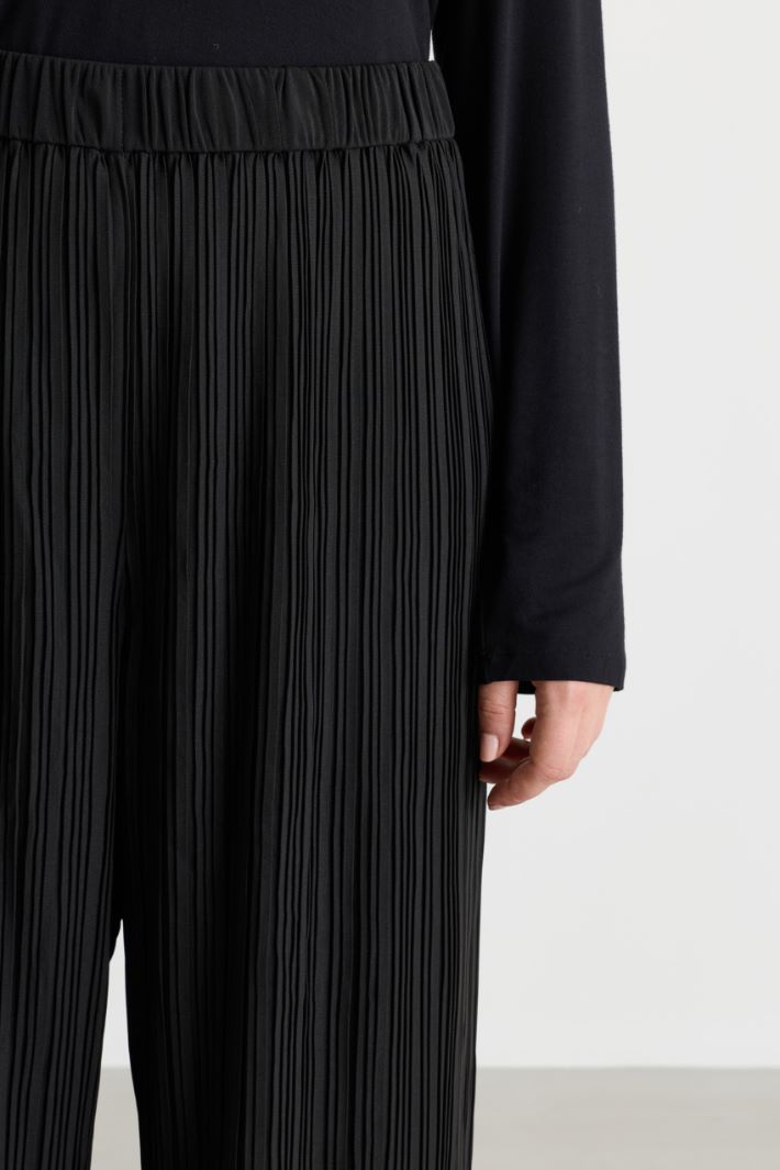 Plisseehose aus Jersey - SCHWARZ - Intrend - 3