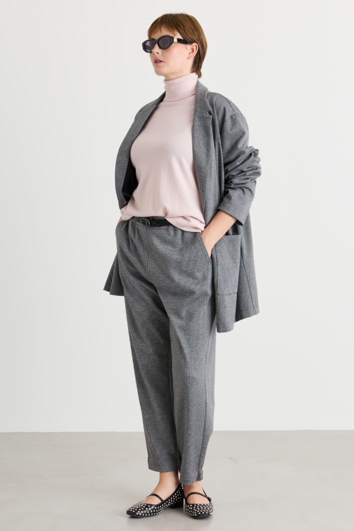 Pantalone jogging in jersey jacquard - GRIGIO - Intrend