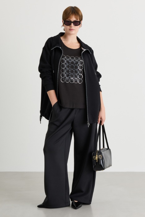 Wide-leg jersey trousers - Intrend