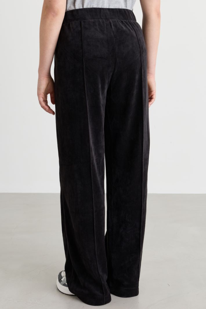 Pantalone ampio in ciniglia - NERO - Intrend - 4