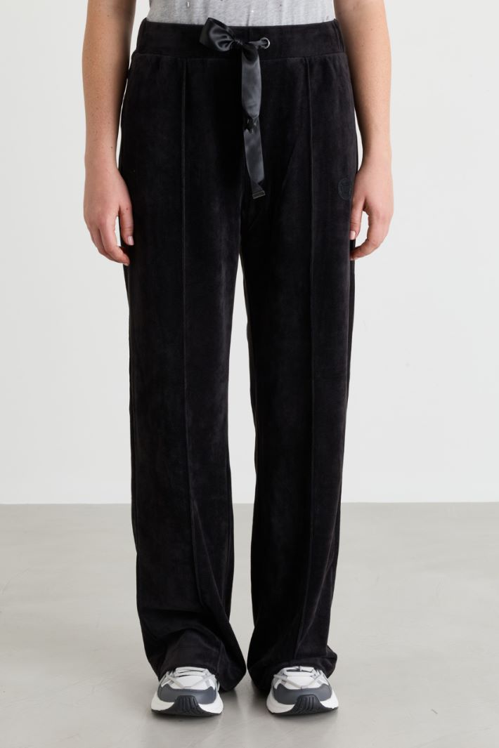 Pantalone ampio in ciniglia - NERO - Intrend - 2