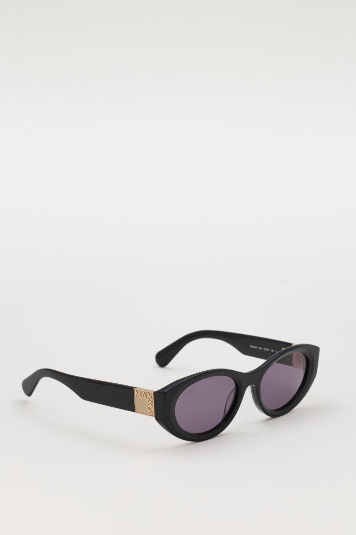 Oval acetate sunglasses - BLACK - Intrend - 2