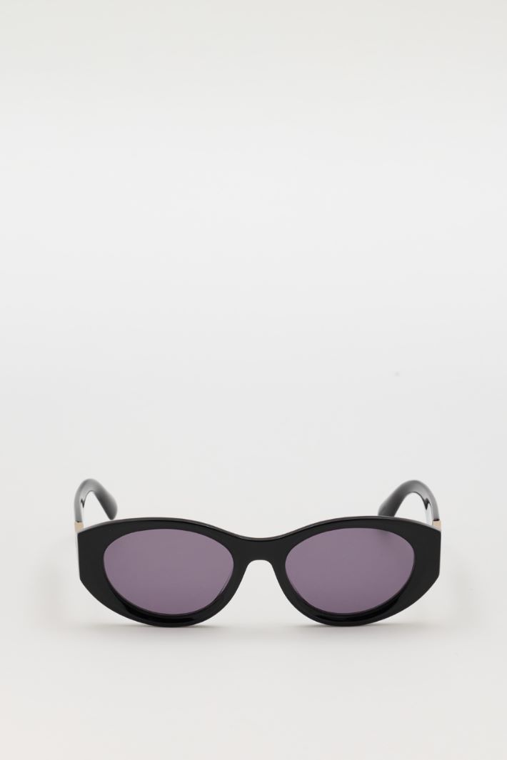 Oval acetate sunglasses - BLACK - Intrend