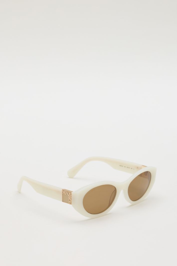Lunettes de soleil ovales en acétate - BLANC - Intrend - 2