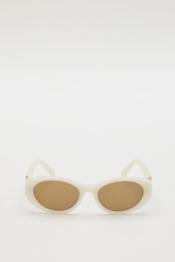 Lunettes de soleil ovales en acétate - BLANC - Intrend