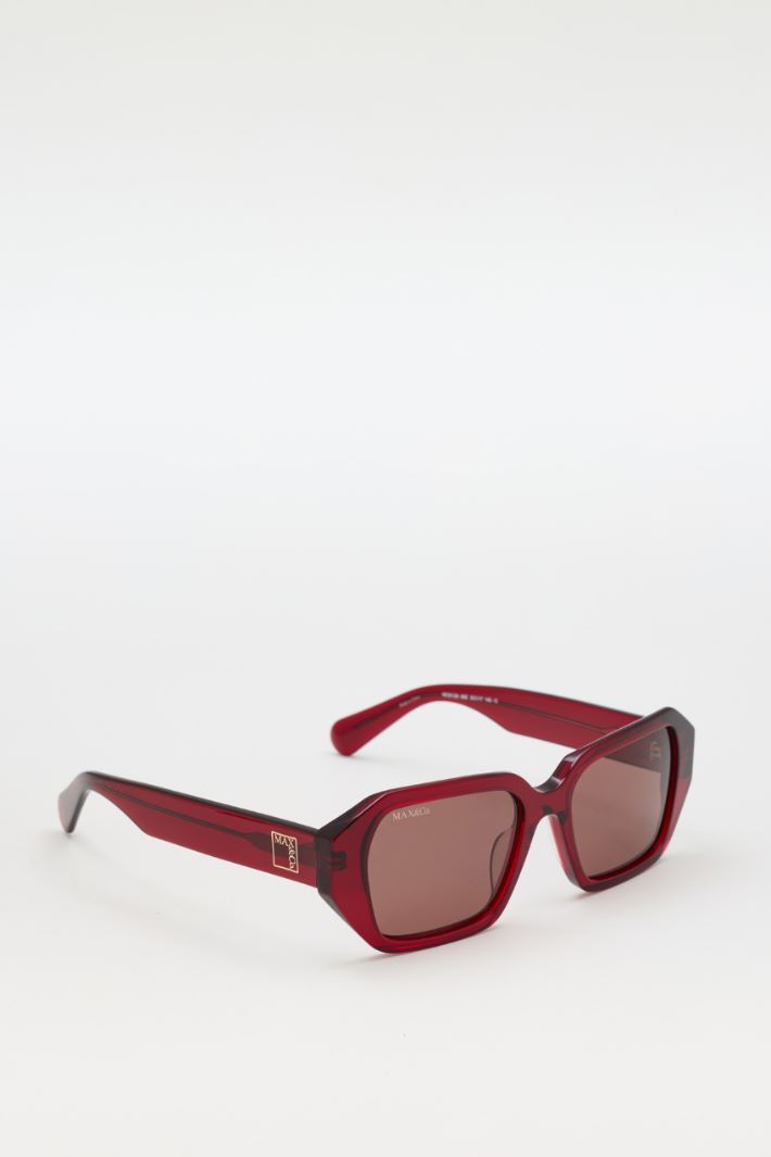 Geometric acetate sunglasses - RED - Intrend - 2