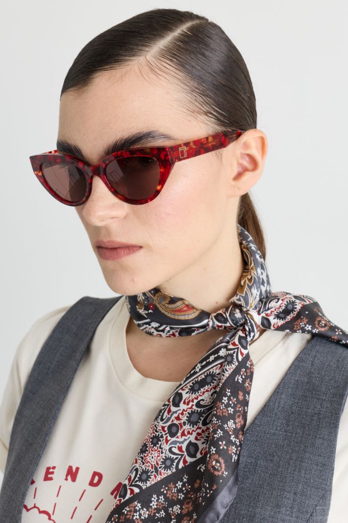 Occhiali da sole cat-eye - ROSSO - Intrend - 3