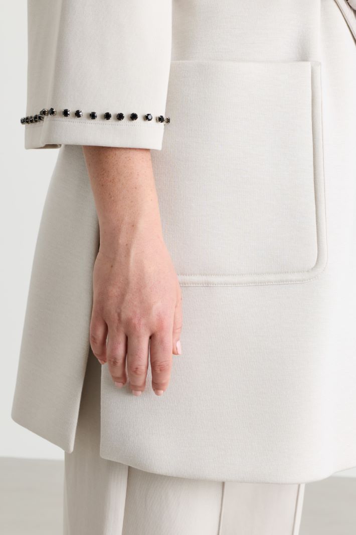 Hooded Jersey Gilet - WHITE - Intrend - 3