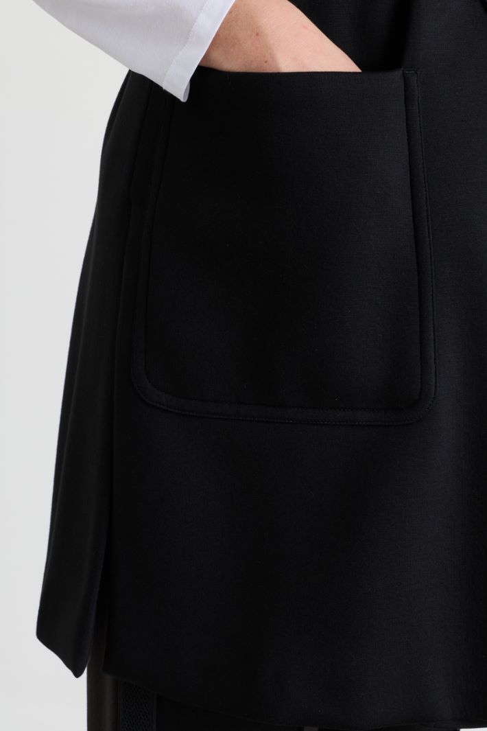 Hooded Jersey Gilet - BLACK - Intrend - 3