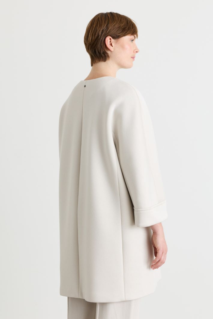 Egg-shaped jersey jacket - WHITE - Intrend - 4