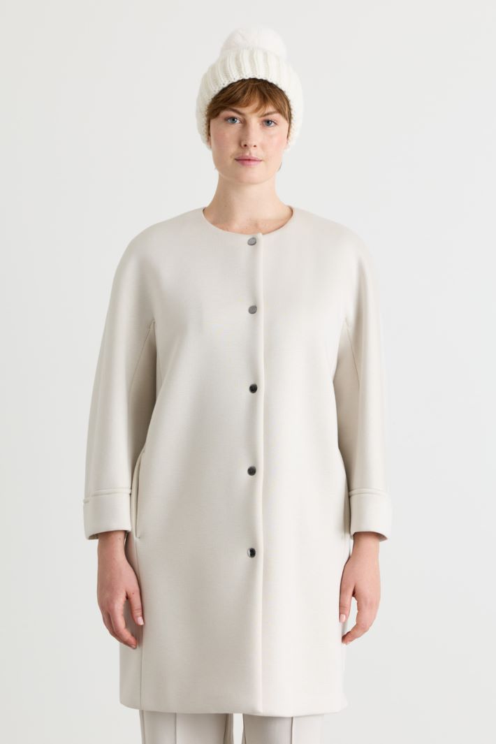 Egg-shaped jersey jacket - WHITE - Intrend - 2