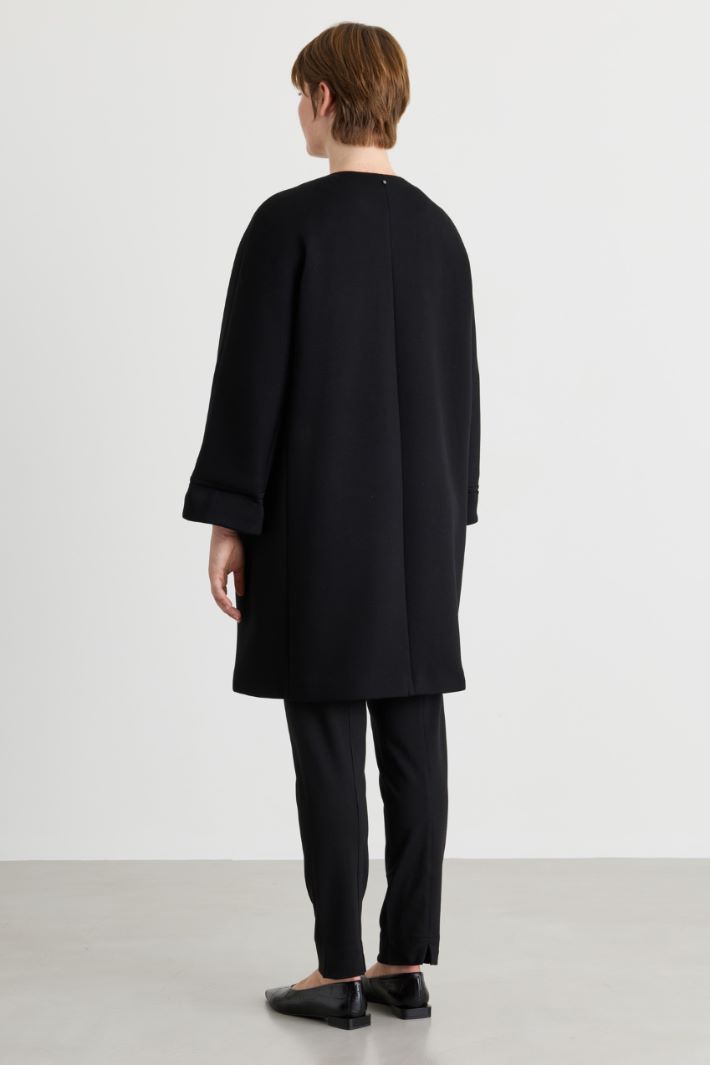Egg-shaped jersey jacket - BLACK - Intrend - 4