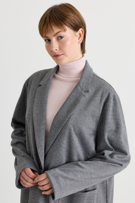 Blazer in jacquard pied-de-poule