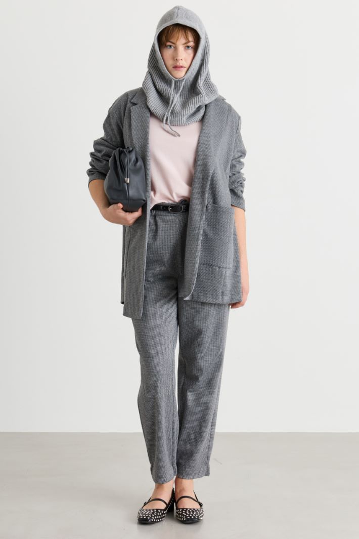 Blazer in jacquard pied-de-poule - GRIGIO - Intrend