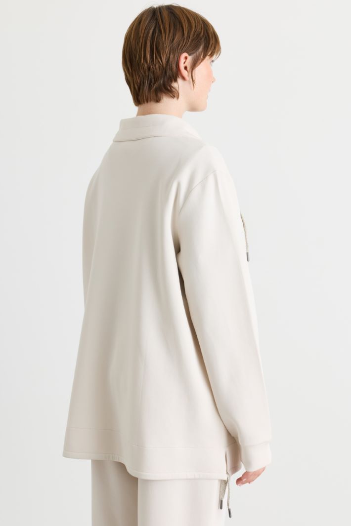 Felpa con collo alto - BIANCO - Intrend - 4