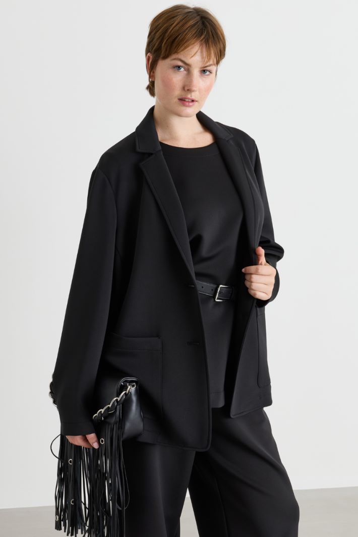 Giacca in jersey tecnico stretch - NERO - Intrend - 2