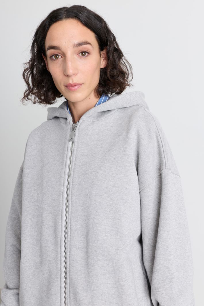 Felpa zip-up con cappuccio - GRIGIO - Intrend - 3