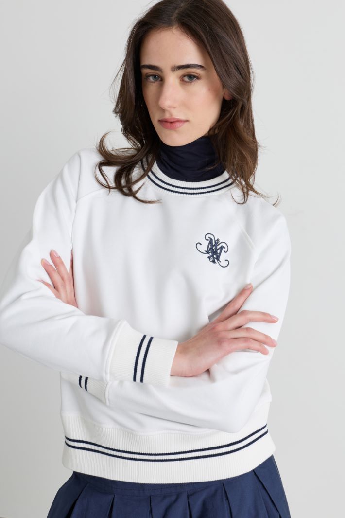 Felpa con stemma - BIANCO BLU - Intrend - 3