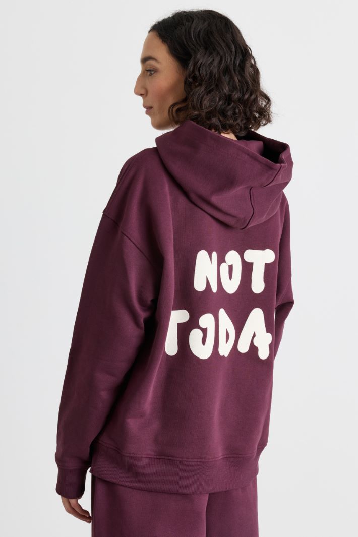 Felpa con lettering - BORDEAUX - Intrend - 4