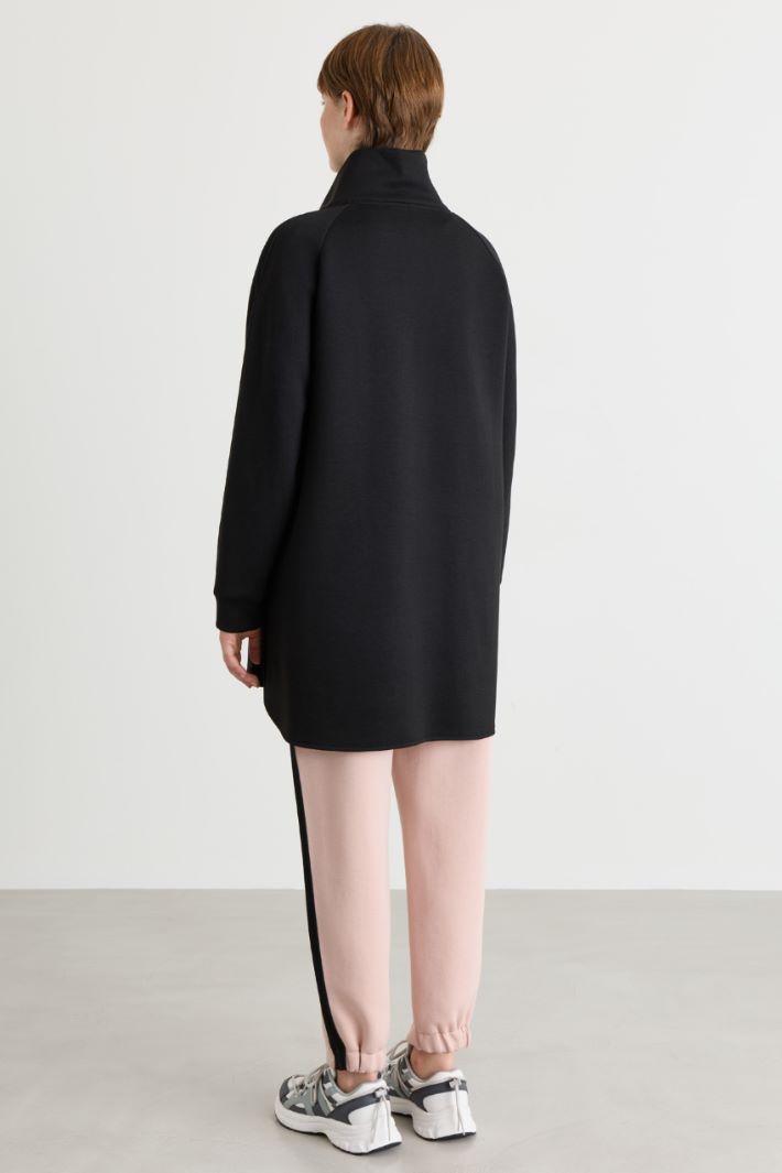 Felpa in jersey con collo alto - NERO - Intrend - 4
