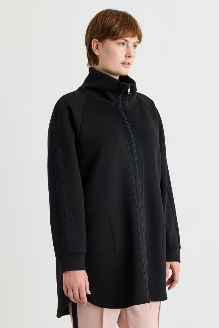 Felpa in jersey con collo alto - NERO - Intrend - 2