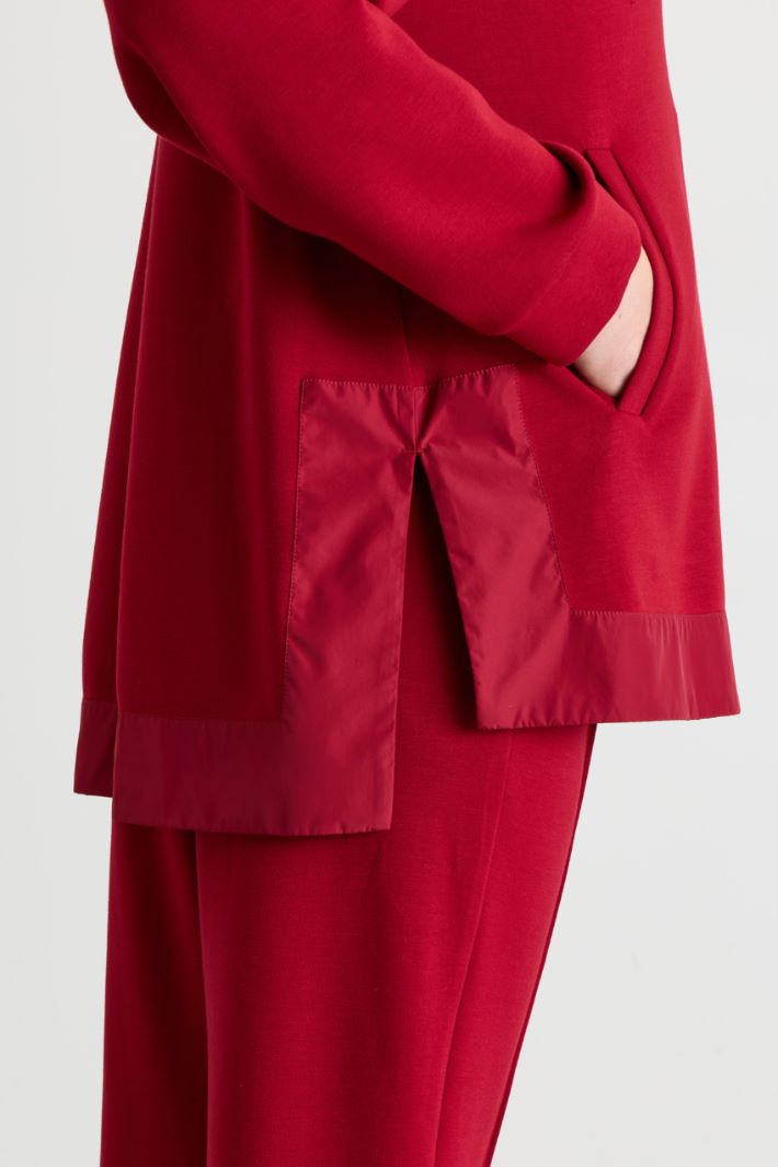 Felpa in jersey con inserti - ROSSO - Intrend - 3