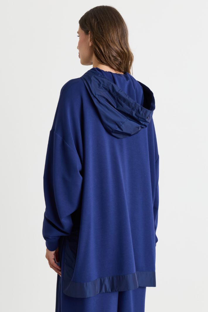 Felpa in jersey con inserti - BLU - Intrend - 4