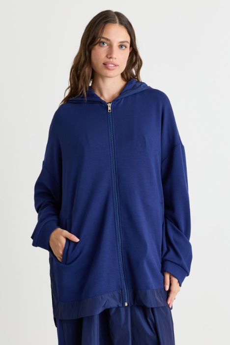 Jersey sweatshirt with taffeta inserts - Intrend