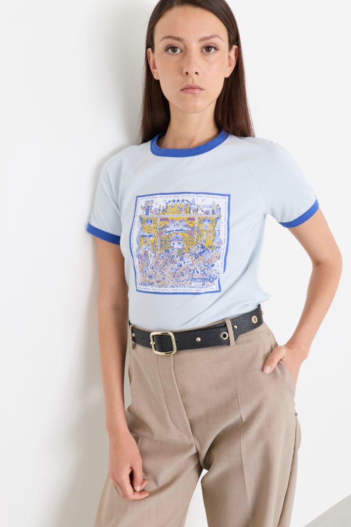 T-shirt con motivo stampato - AZZURRO BLU - Intrend - 2