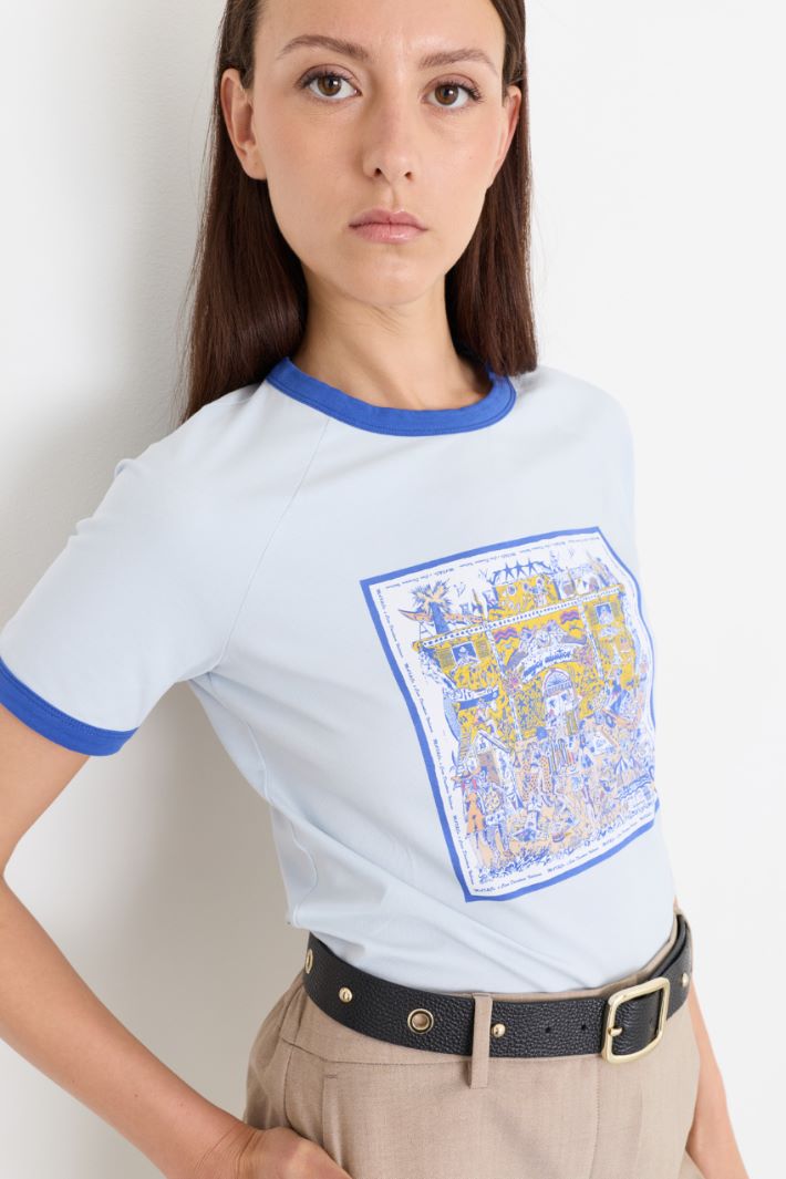 T-shirt con motivo stampato - AZZURRO BLU - Intrend - 3