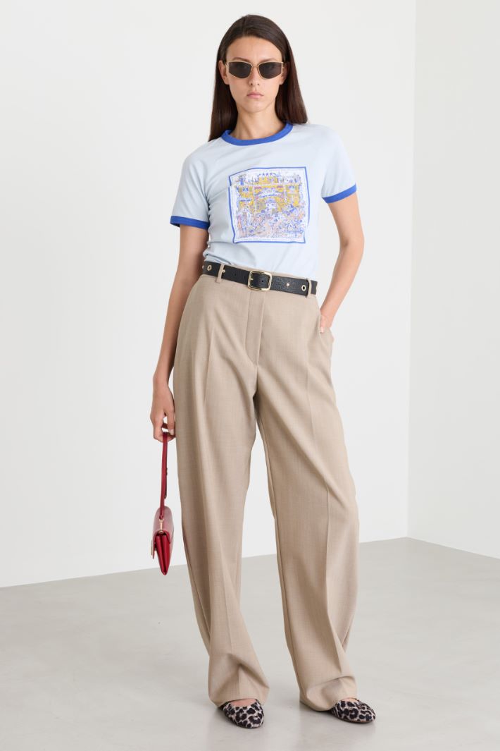 T-shirt con motivo stampato - AZZURRO BLU - Intrend