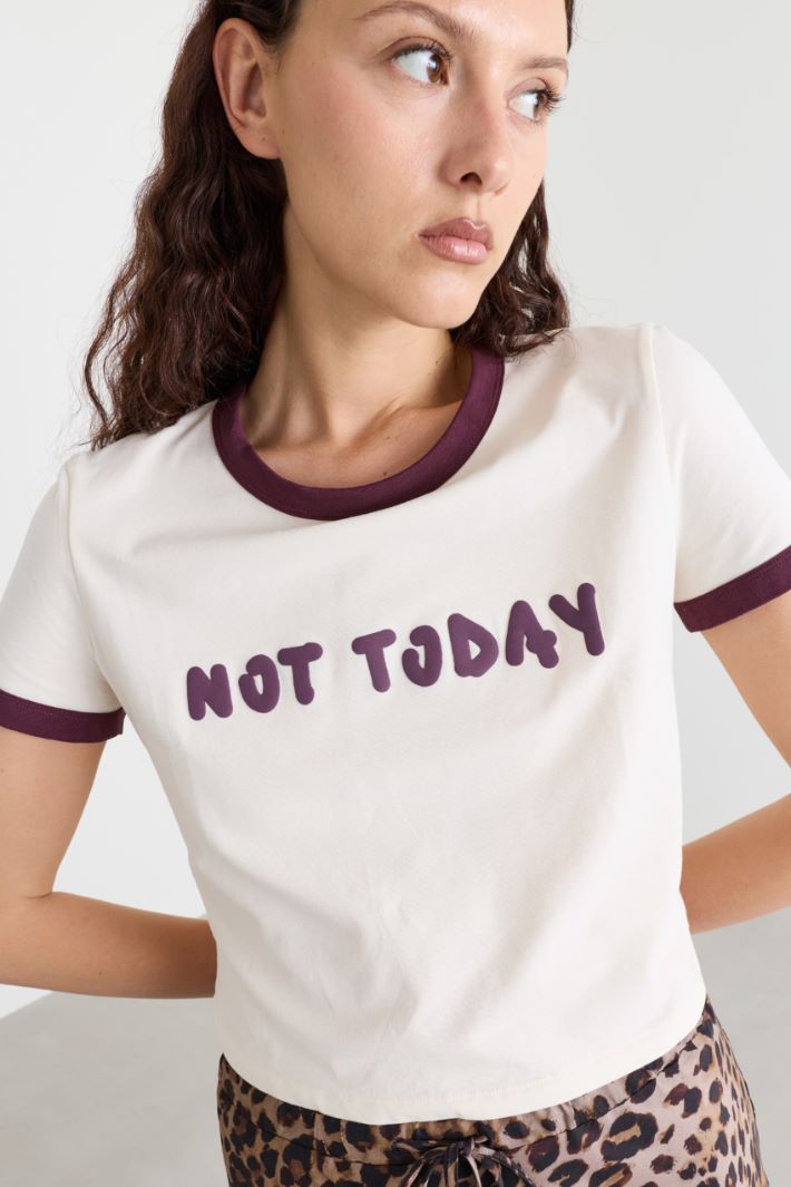 T-shirt crop - BIANCO VIOLA - Intrend - 3